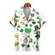 thumbnail image 2 of Camisas de playa hawaianas nuevas de verano para hombres y mujeres, camisa para parejas, camisa de manga corta con solapa estampada con trébol de cuatro hojas, camisas florales coloridas, 2 of 4