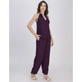 thumbnail image 2 of Moomaya Women's Halter Neck Co-Ord Set | 2-Piece Sleeveless Top & Palazzo Pants | Crinkle Rayon Chic Loungewear With Pockets | Casual Summer Outfit, 2 of 8
