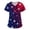 Navy #24, variant on Evdexr Women's Independence Day Scrub Tops 1776 2026 Short Sleeve Scrubs 4th Of July V Neck Usa Flag Nurse Shirt Lightweight Workwear with Pockets Deep Red XL