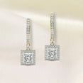 thumbnail image 4 of Diamond Dangle Earring | 8 Carat IGI Certified Princess Shape Lab Grown Diamond Dangle | 14K in Yellow Gold | Lyra Halo Lab Diamond Earrings | Prong Setting | FG-VS1-VS2 Quality | Friendly Diamonds, 4 of 6