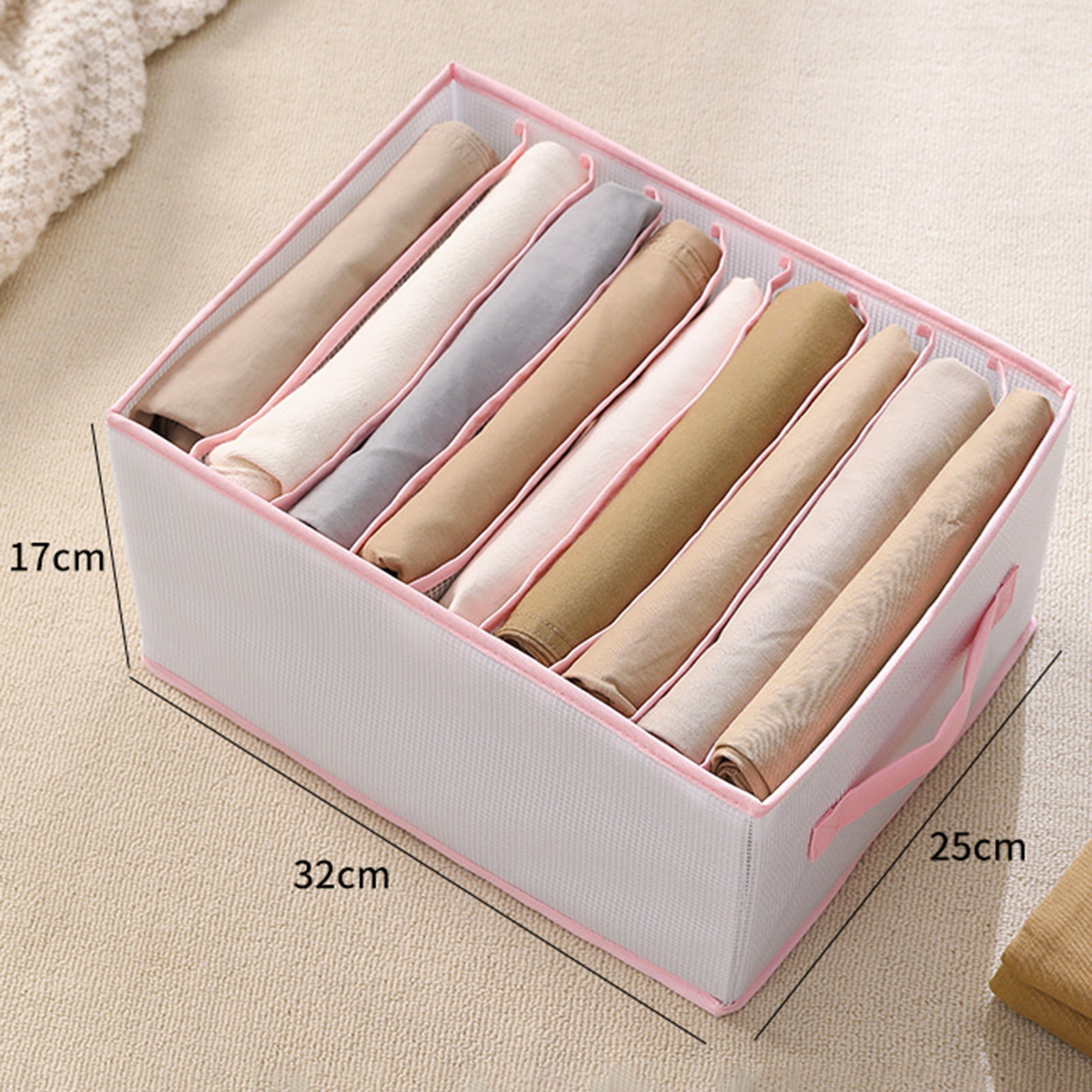 EASEVE 2pcs Closet Organizers and Storage Bins for Clothes - 12 Cell Drawers Organizer Grid Storage Box for Jeans Pants Sweater