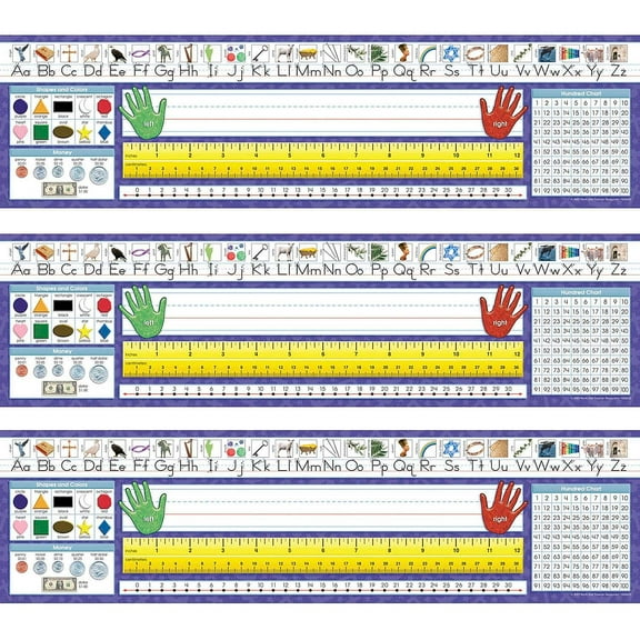 North Star Teacher Resource Christian Primary Traditional Manuscript Desk Plates 19" x 5" 36/Pack 3