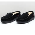 thumbnail image 5 of Alpine Swiss Moccasin Slipper Genuine Suede and Faux Shearling Lining, Black, Men, 5 of 9