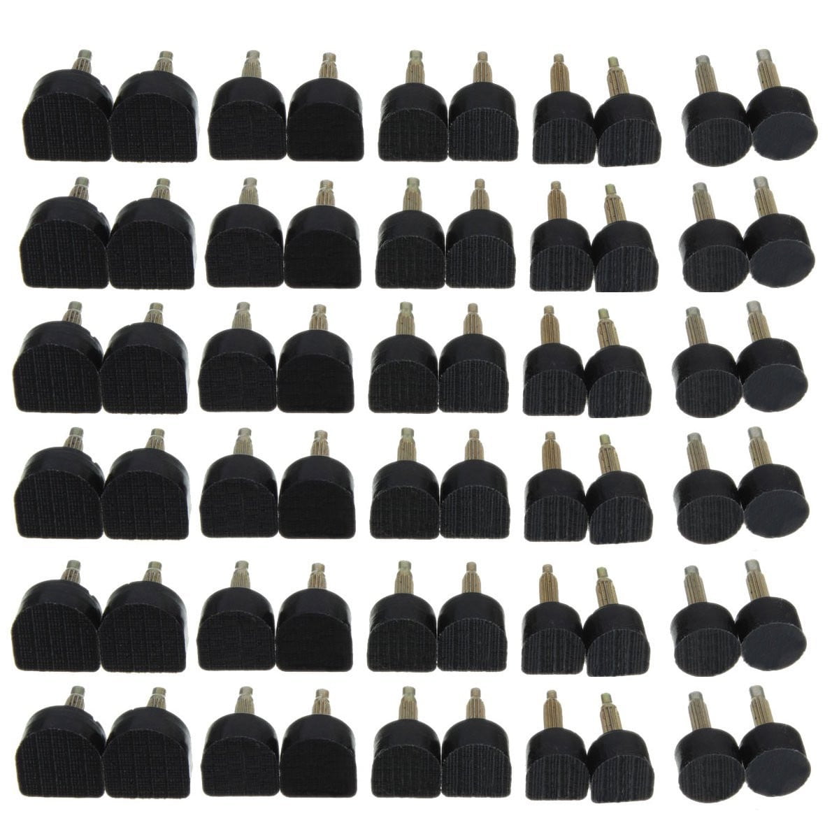 60PCS High Heel Replacement Tips High Heel Shoe Repair Tips Stiletto Repair Heel Caps Kit Pin Taps Dowel Lifts Replacement Black 5 Sizes by Meiso 