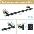 thumbnail image 3 of Towel Bar Set Black Gold 5 Pieces Bathroom Hardware Accessory Set Towel Holder Set for Bathroom SUS304 Stainless Steel Bathroom Accessories Set Wall Mounted 15.8 in, 3 of 6