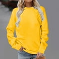 thumbnail image 3 of TKLPEHG Womens Sweatshirts Crew Neck Hoodless Sweatshirts Fashion Lightweight Classic Solid Color Loose Long Sleeve Casual Pullover (Yellow,XXXXL), 3 of 6