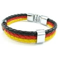 thumbnail image 4 of Yinanstore 2018 Football Fans National Flag Braided Leather Cuff Triple Rope Wristband - Germany, 4 of 8