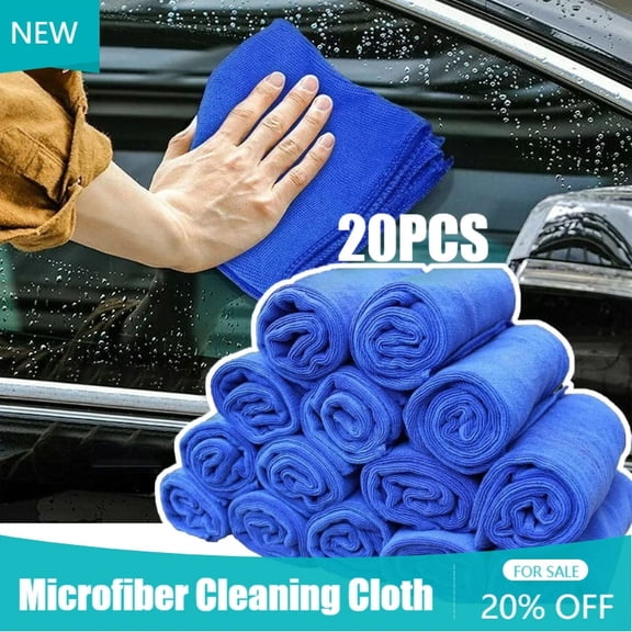 20Pcs Microfiber Cleaning Cloth No-Scratch Rag Car Polishing Detailing Towel