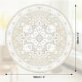 thumbnail image 3 of 6'x6' Round Area Rugs, Machine Washable Non Slip Area Rug for Living Room, Soft Low Pile Vintage Print Pattern Indoor Bedroom Thin Carpet, Cream, 3 of 6