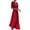 Red, variant on TSADFHJI Pleated Skirts for Women Knee Length Women Wrap V Neck Ruffle Sleeve Tiered Midi Dress Tie Waist A Line Long Party Dress S Black