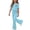 Light Blue, variant on Girls Clothing Set Teen 2 Piece Outfits Round Neck Oversize Short Sleeve Tops Flare Pants Sets School Loose Yellow 14-15 Years