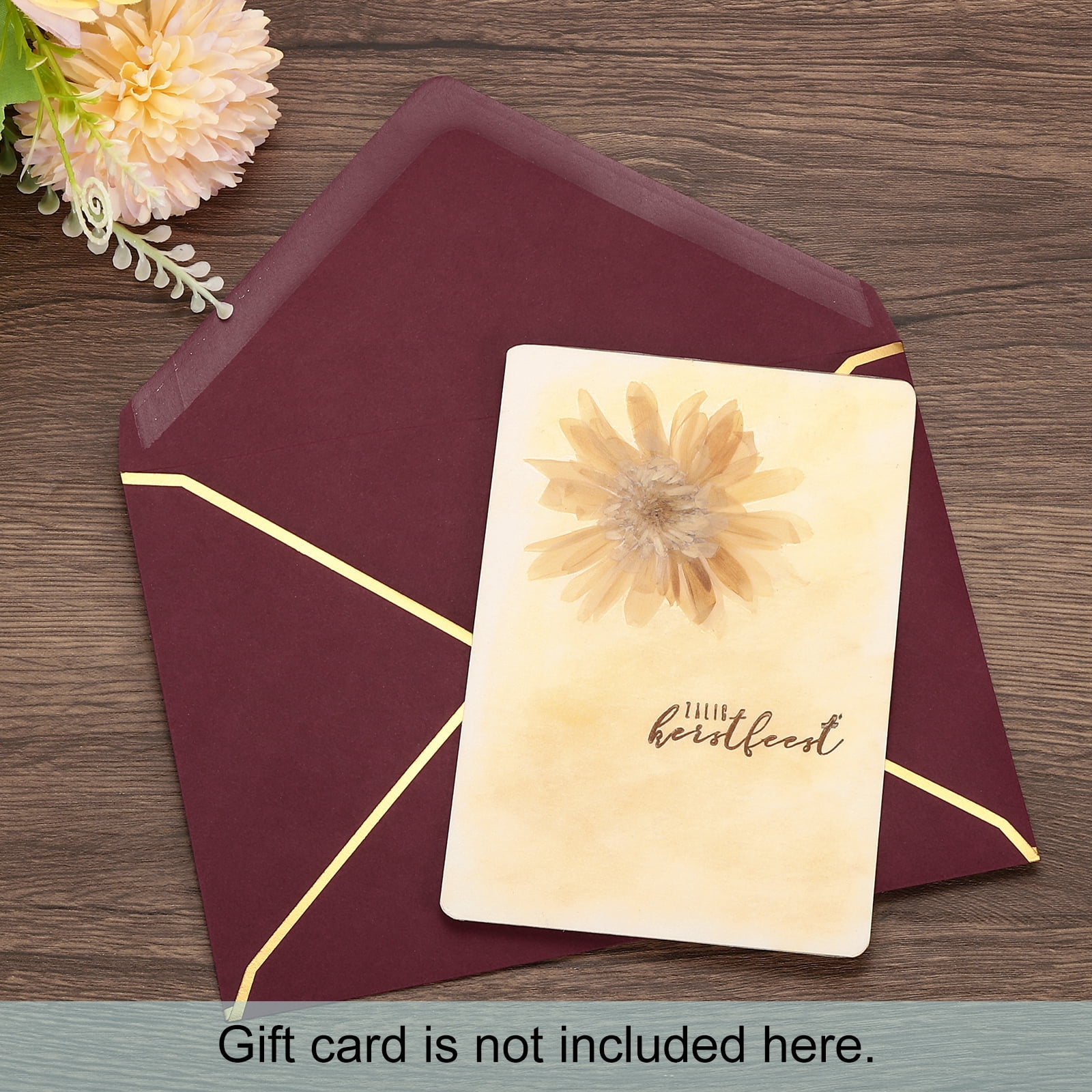 Unique Bargains Envelopes with Gold Border Envelopes for Cards V Flap Envelopes Burgundy
