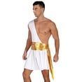 thumbnail image 3 of Haitryli Mens Ancient Roman Greek Gods Toga Costume Adult Senator Caesar Robe Party Fancy Dress White 3XL, 3 of 7