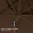 thumbnail image 3 of Patio Umbrellas Outsunny 9' Patio Umbrella with Push Button Tilt and Crank, Double Top Ruffled Outdoor Market Table Umbrella with 8 Ribs, for Garden, Deck, Pool, Brown,Market Umbrellas, 3 of 10