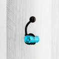 thumbnail image 6 of Body Candy Womens 14G 316L Stainless Steel PVD Piercing Black Claw Blue Turquoise Stone Belly Button Ring, 6 of 8