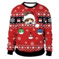 thumbnail image 3 of Sudadera con capucha de Papá Noel para hombre y mujer, con estampado divertido en 3D, para fiesta de Nochevieja, unisex, feo suéter navideño, 3 of 5