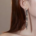 thumbnail image 6 of Rhinestone Tassel Earrings for Women Sparkly Long Tassel Earrings Prom Earrings Bling Crystal Chandelier Earrings Wedding Party Prom Dress Outfit Jewerly Gifts, 6 of 14