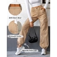 thumbnail image 4 of Eddoyee Womens High Waist Cargo Wide Leg Denim Pants Stretch Casual Jeans S-XXL, 4 of 5