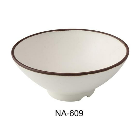 Yanco NA-609 Nature Art 9 x 3.5 in. Ramen Bowl, White - 55 oz - Melamine - Pack of 24