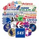thumbnail image 2 of 55 unidades, pegatinas de logotipo de Airplane Company, calcomanía impermeable para teléfono portátil de coche Afortunado Sencillez, 2 of 3