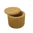thumbnail image 2 of Eoperou Bamboo Seasoning Storage Box with Magnetic Swivel Lid Wooden Salt Cellar Pepper Sugar Spice Holder Round Container Bowl Kitchen Gadgets, 2 of 8