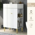 thumbnail image 5 of KYLE & KAY Freestanding Cabinet with Single Ceramic Sink, Combo Storage Vanity for Bathroom, Kitchen, Living Room, Small Spaces, Right Side Storage, White, 5 of 6