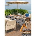 thumbnail image 4 of Outdoor Tablecloth with Umbrella Hole and Zipper, Haze Blue Brown Rectangle Table Cloth 52x70 Inch Waterproof Tablecloth, Rustic Farmhouse Dog Paw Vintage Picnic Table Cover for Patio Camping, 4 of 7