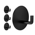 thumbnail image 2 of Stainless Steel Adhesive Hook Waterproof Shower Hanger for Towels Robes Bathroom Kitchen 3kg Capacity Black, 2 of 4