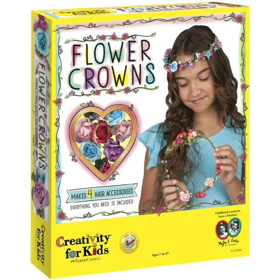 Creativity for Kids Flower Crowns – Beginner and Child Fashion Craft Kit for Boys and Girls