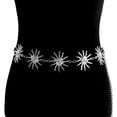 thumbnail image 3 of Women Vintage All-match Hip Hop Style Punk Waist Chain Dress Cummerbands Ladies Belt Sun Waistband Silver, 3 of 5