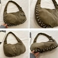 thumbnail image 4 of FENOHREFE Multipurpose Slouchy Bag Studded Handbag Armpit Bag for Women Retro Shoulder Bag Underarm Purse for Business and Travel, 4 of 8
