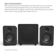 Kanto REN MB Bluetooth Powered Bookshelf Speakers - Matte Black Pair with 6 Year Amber Protection Plan (2024)
