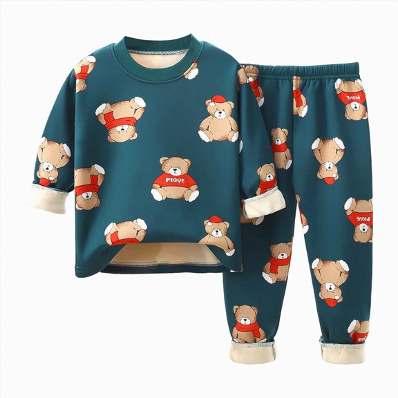 Girls Pajamas 2 Piece Long Sleeve Long Pants Pajama Set Kids Cute Pj Soft Holiday Sleepwear