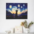 thumbnail image 6 of Naloa Cat Under Starry Skies Print Canvas Picture,Wall Pictures, Modern Decorative Poster,Art Prints for Bedroom, Toilet, 40 x 30 cm, Built-in Wooden Frame, 6 of 6
