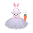 thumbnail image 1 of Vestido de tutú de conejito de Pascua para niña, precioso bolso de zanahoria, disfraz con orejas de conejo y aro para el pelo. 120cm, 1 of 9