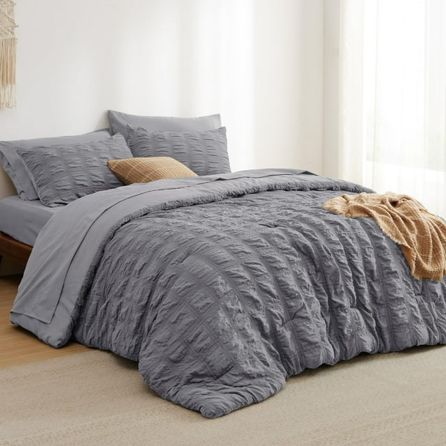Juego de Ropa de Cama Bedsure Completo King Size a Cuadros 7 Piezas