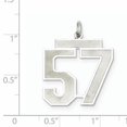 thumbnail image 2 of Sterling Silver/Rhodium-plated Satin Number 57 Charm Q-QPP57, 2 of 2