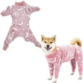 thumbnail image 2 of Ympkerial Dog Christmas Pajamas Large Breeds Warm Coral Velvet Onesie with Starry Sky Design Soft Winter Pjs Coat for Medium Large Dogs Pink L, 2 of 9