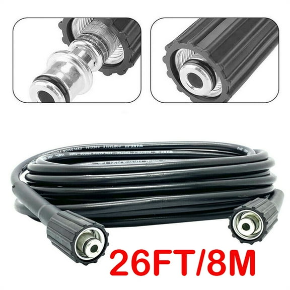 Pressure Washer Hose, 26ft 1/4 Inch 3200 MAX PSI Pressure Washer Replacement Hose - M22 14MM