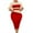 Red, variant on Red Dresses for Women Women Long Sleeved Commuting To Work Versatile 5/4 Sleeved Color Matching Buttock Wrap Dress