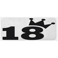 thumbnail image 1 of 18th Birthday Kitchen Mat, Cartoon Soccer Jersey Seem Bold 18 Number Party Sports Playing Art Print, Plush Decorative Kitchen Mat with Non Slip Backing, 47" X 19", Black and White, by Ambesonne, 1 of 1