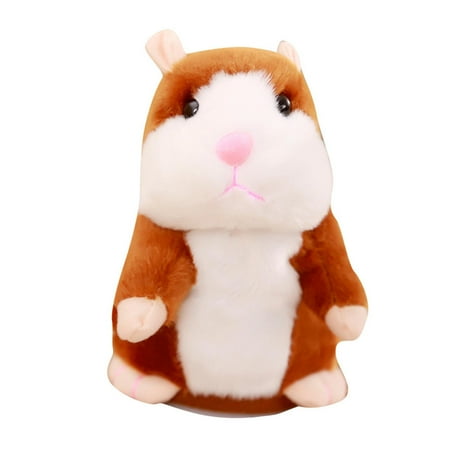 Kids Toys Talking Hamster Repeats What You Say, Electronic Plush Interactive Toy Stuffed Animal Toy, Fun for 2,3 Year Old Kids, Babies, Kids, Toddlers Light Brown USB
