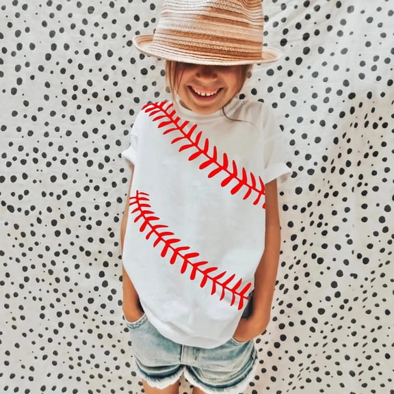 OOOUM Kids T-Shirt Crewneck Baseball Graphic Short Sleeve Tees Breathable Relaxed Fit Casual Tops Purple 10-12 Years