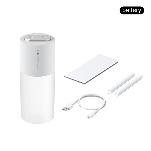 Cateissary Humidificador Dual Sprayer Difusor 3W 400ml Humidificador de aire ajustable Agua Humidificadores Blanco batería