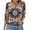 Khaki-Shirts, variant on Jsaierl 3/4 Sleeve Womens Tops Plus Size V Neck Shirts Boho Print Ladies Blouses Work Vacation T-shirts Top S-2XL