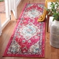 thumbnail image 2 of SAFAVIEH Madison Elinor Traditional Distressed Runner Rug, Fuchsia/Light Blue, 2' x 8', 2 of 8