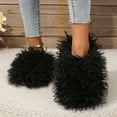 thumbnail image 2 of Women's Curly Furry Slippers, Indoor Thermal Cozy Fuzzy Shoes, Warm Bedroom Floor Plush Slippers With Non-slip Sole, 2 of 8