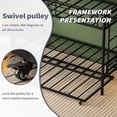 thumbnail image 5 of Miniyam Twin Over Twin Metal Bunk Bed with Trundle, Heavy-Duty Steel Frame, Space-Saving Design with Guardrails and Ladder, Black, 5 of 8