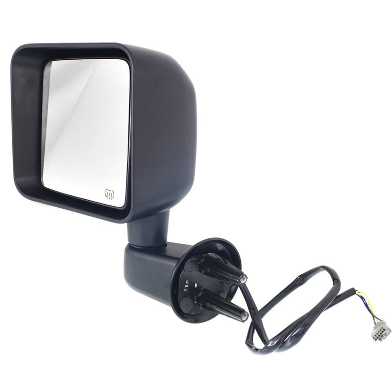Kool Vue Driver Side Heated Power Mirror For Jeep Wrangler 2011-2013 - Textured Black, Manual Fold 4 thumbnail image