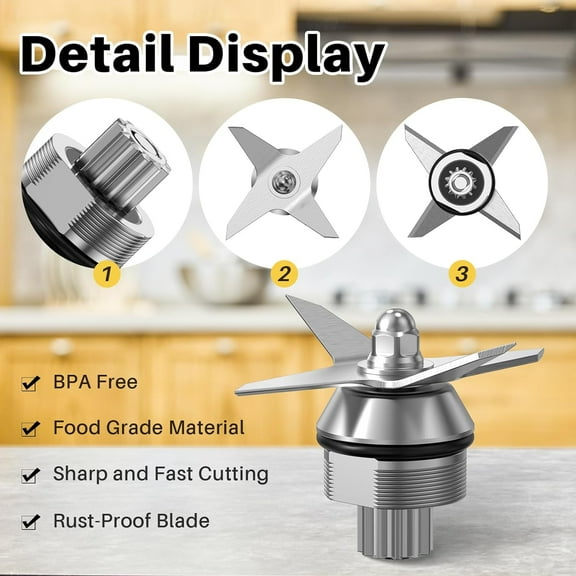 GHRTGR-Blade Replacement Compatible with Vitamix, Blender Wet Blade Replacement Compatible with Vitamix 5200 Series Blender Mixer 64oz and 32oz Containers